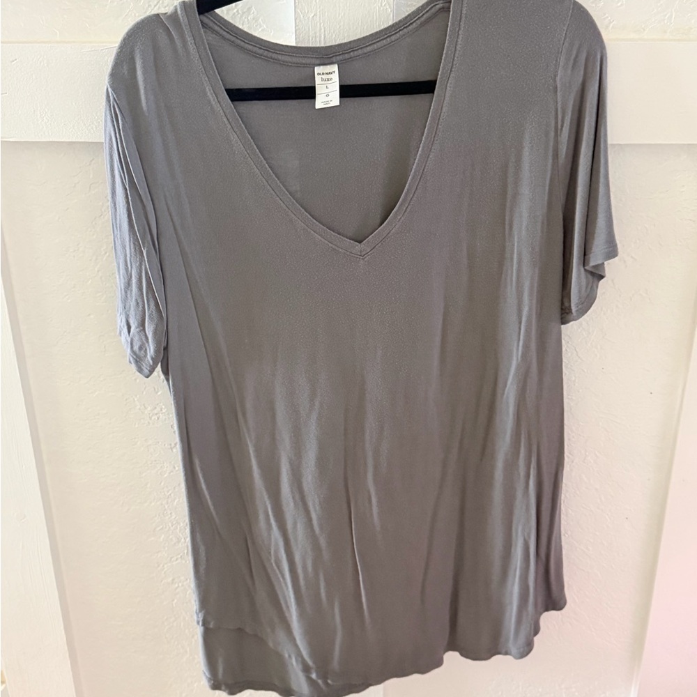 Old Navy Women's V-Neck Short Sleeve Top - Gray